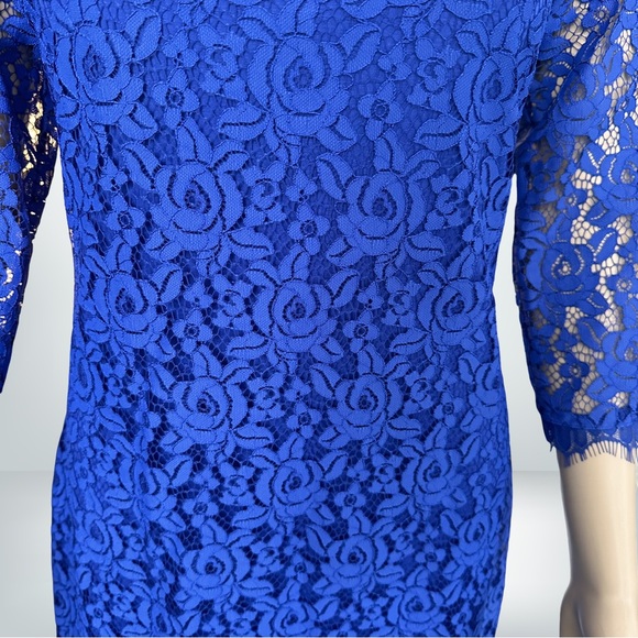 Diane Von Furstenberg Royal Blue Lace Mini Dress 6 - Picture 4 of 10